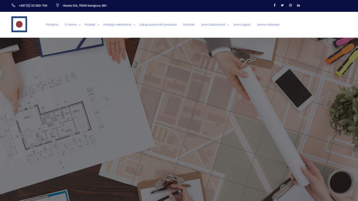 Web stranica za Kantonalni stambeni fond Sarajevo