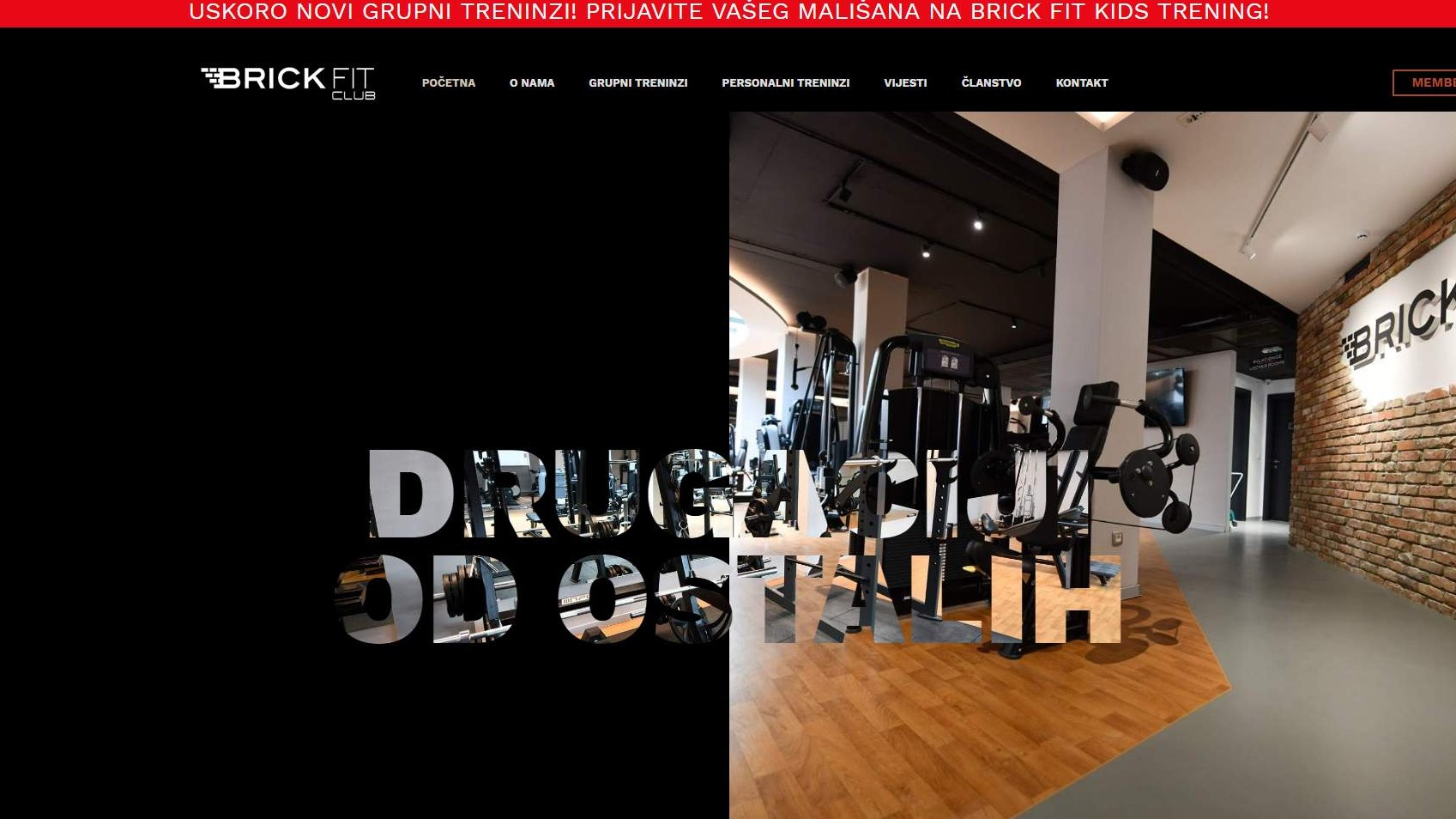 Web stranica za "Brick Fit Club"