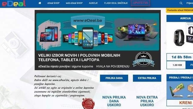 Web stranica za eDeal