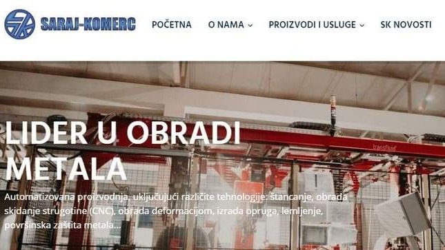 Web stranica za "Saraj Komerc"	