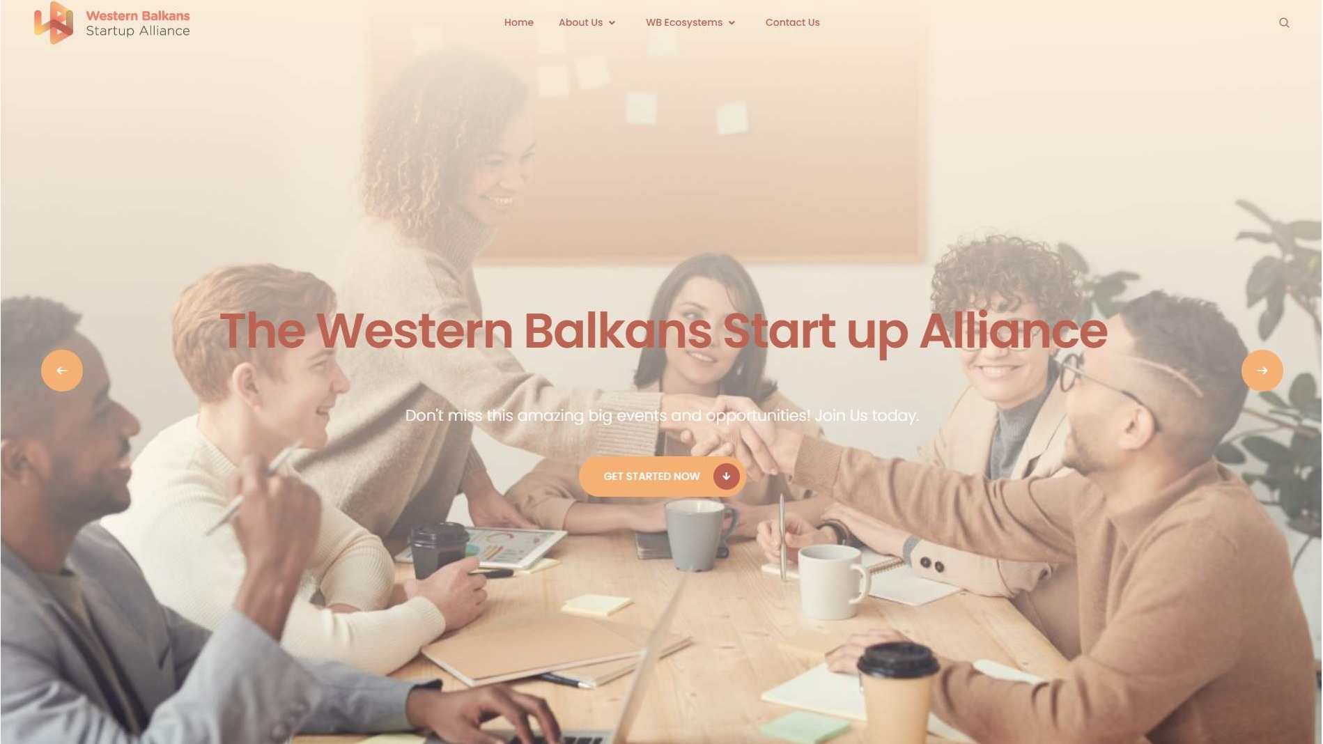 Web stranica za "The Western Balkans Start up Alliance"