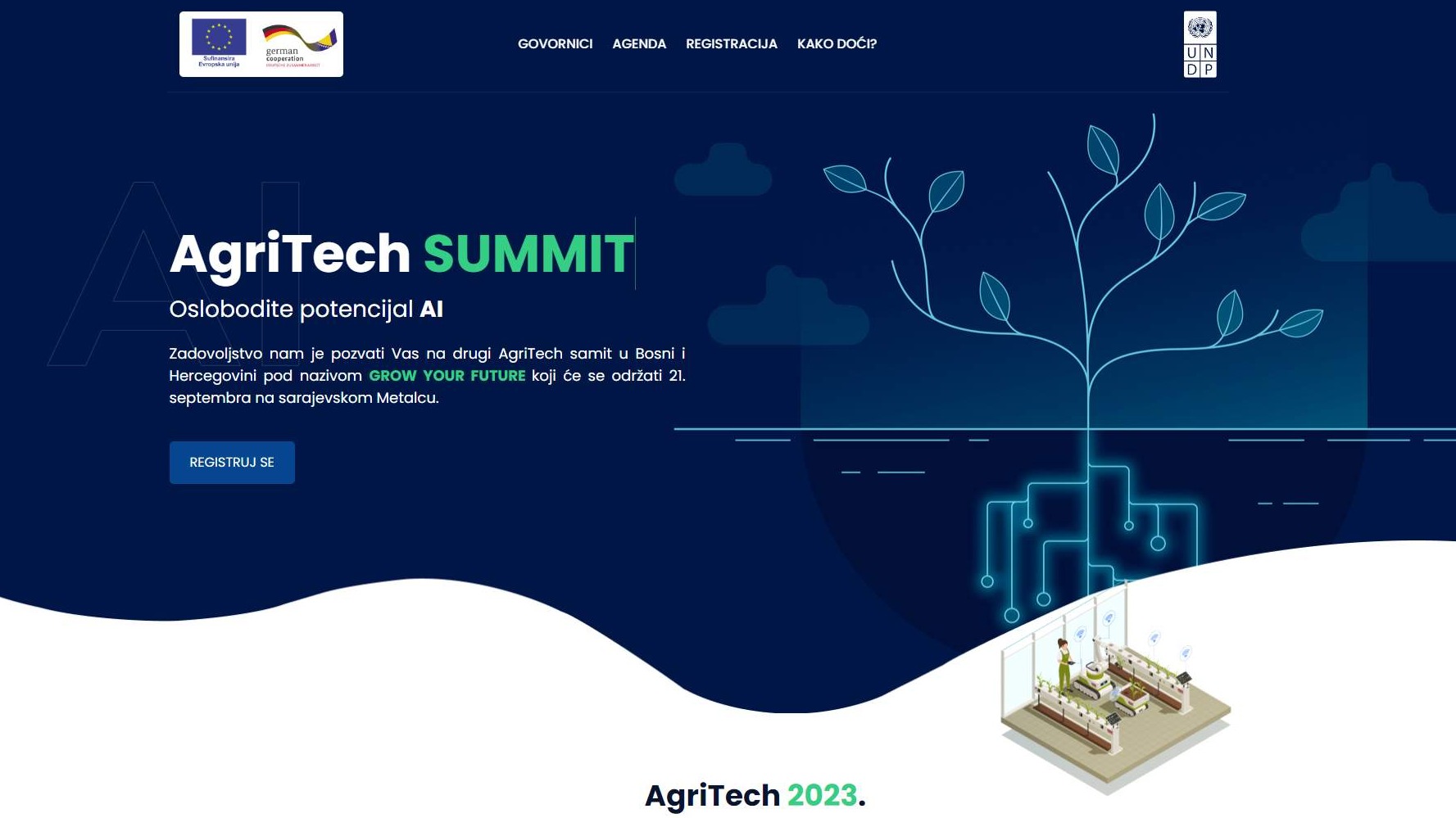 Web stranica za AgriTech Summit 2023