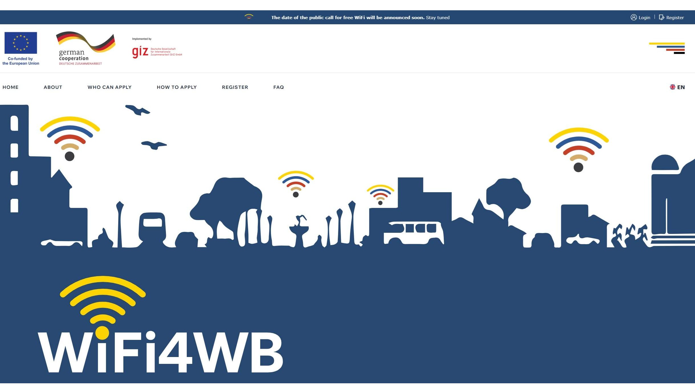 Web stranica za "WiFi 4 Western Balkan"