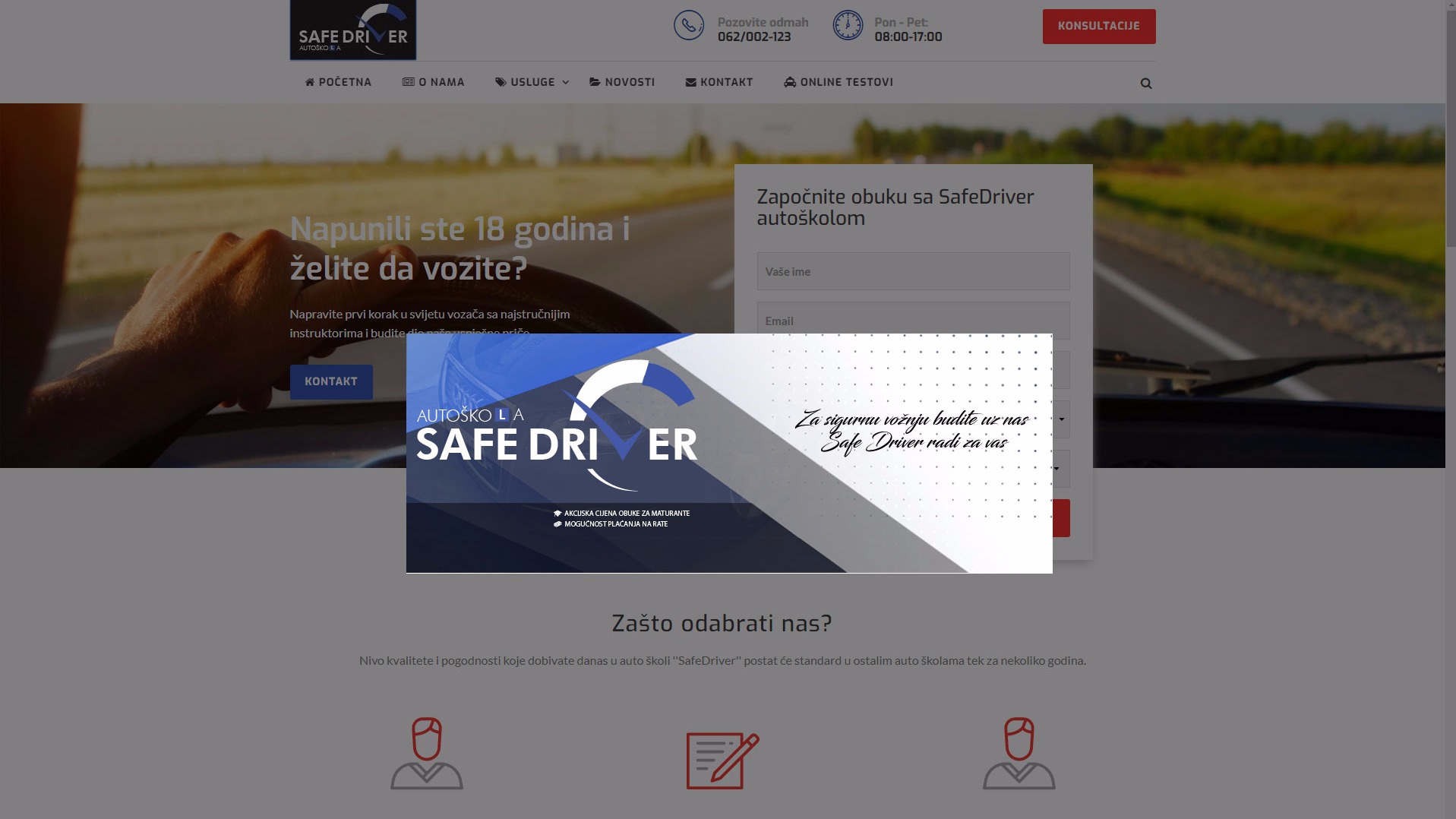SafeDriver - Web stranica