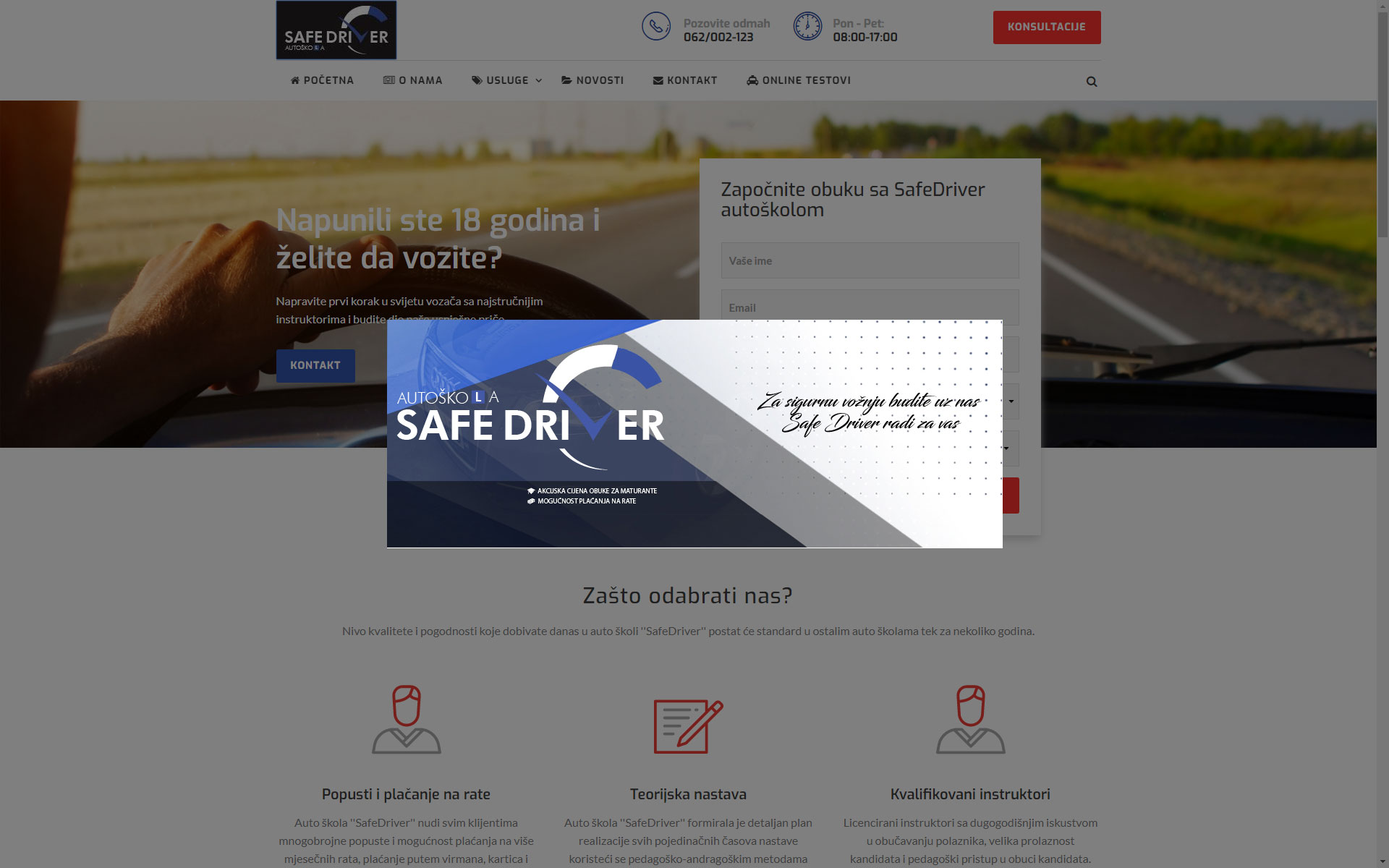 SafeDriver - Web stranica