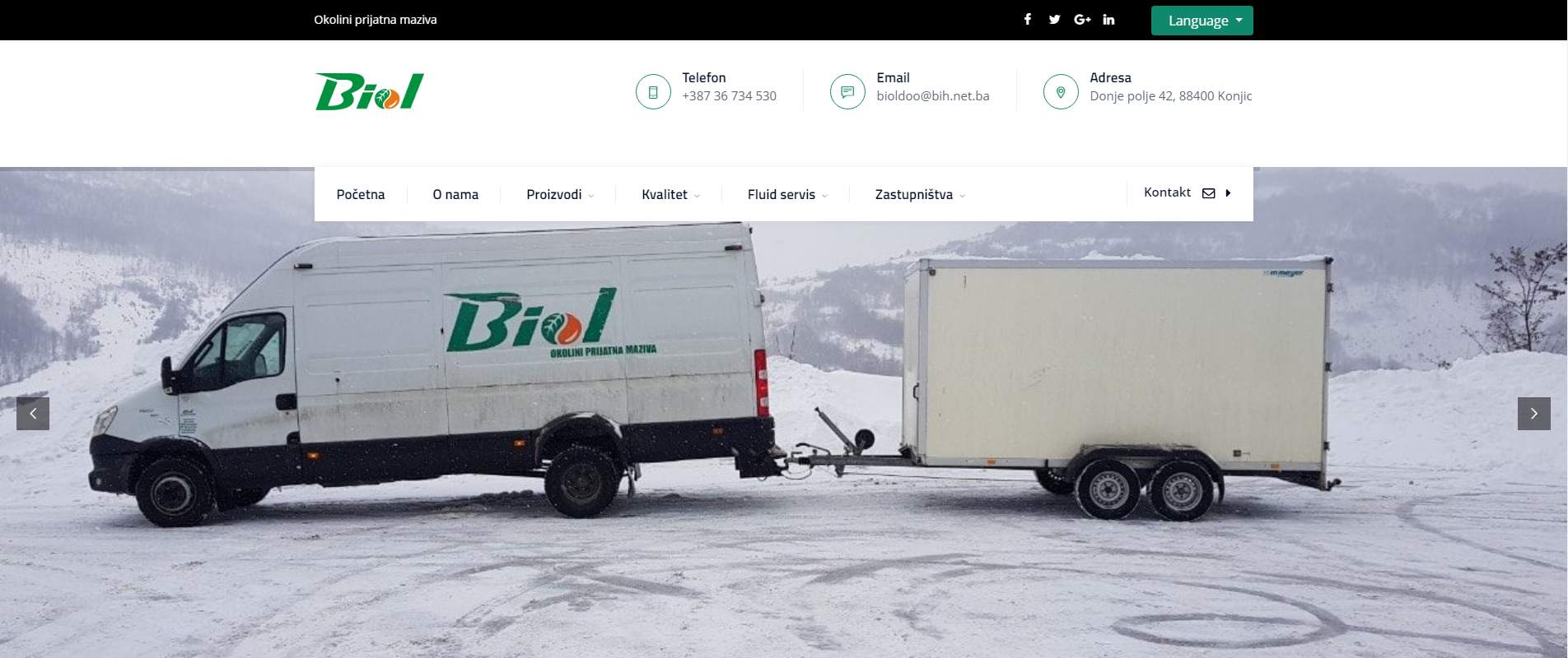 Web stranica za "Biol d.o.o."