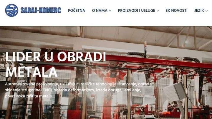 Web stranica za "Saraj Komerc"	