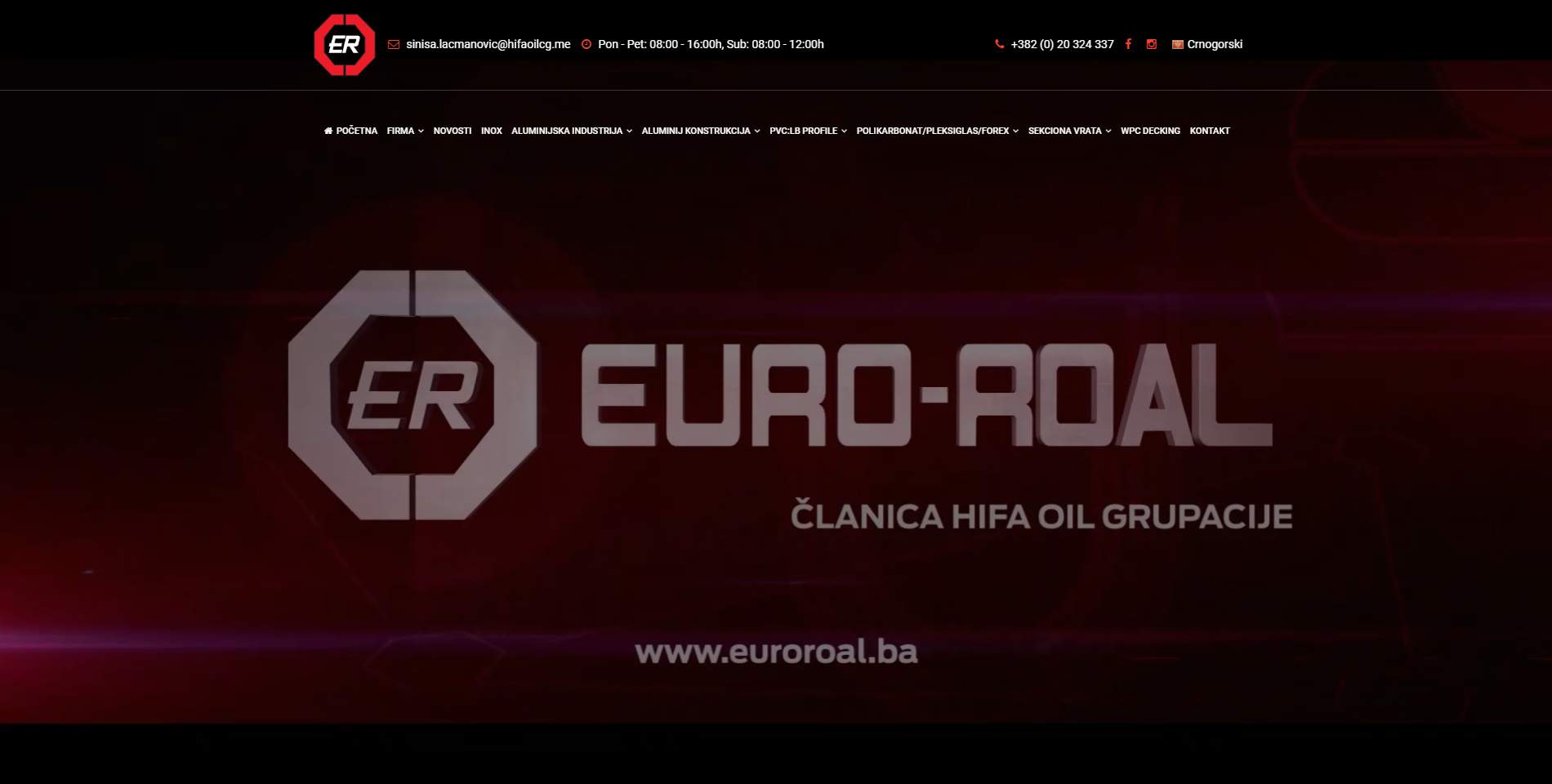 Web stranice za Euro-Roal HR & Euro-Roal CG