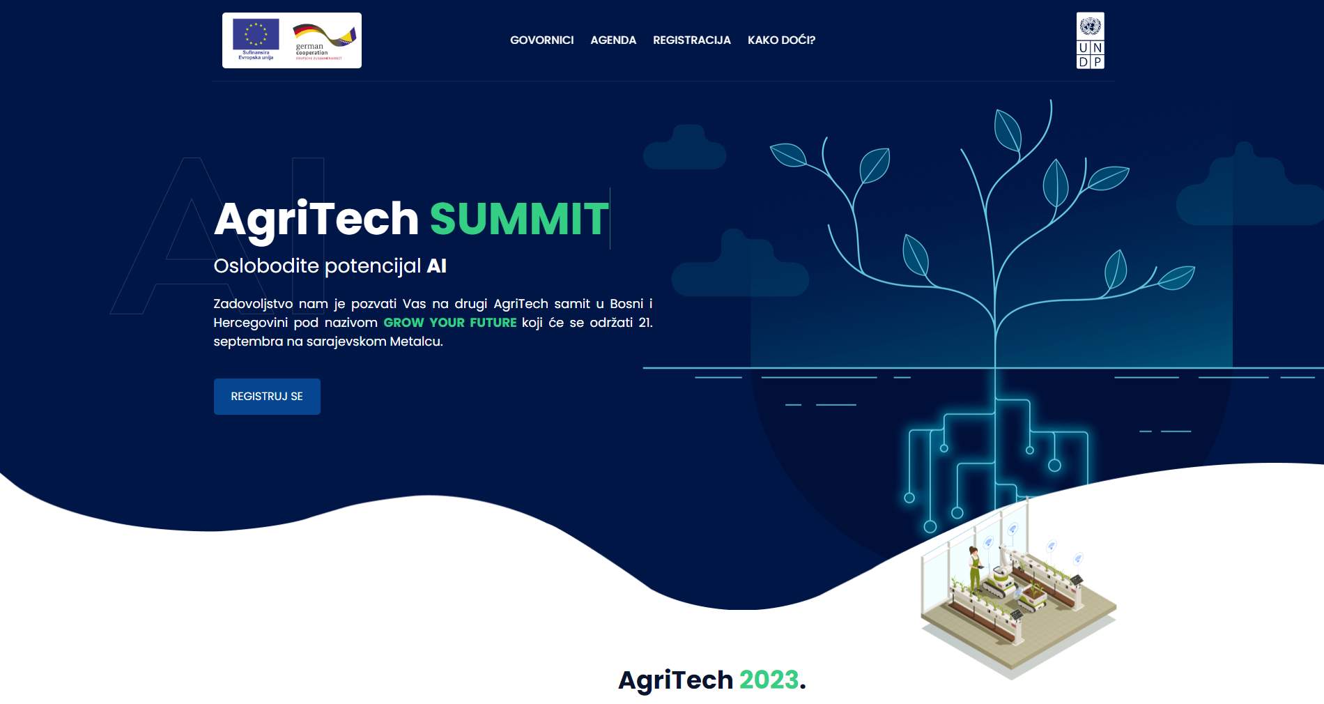 Web stranica za AgriTech Summit 2023