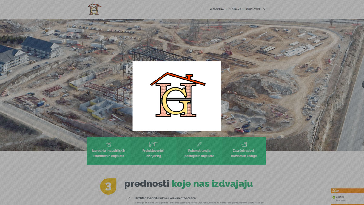 HadzicGradnja web stranica