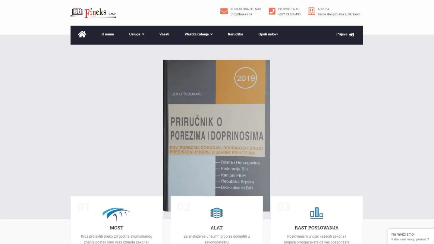 Website for "Fineks d.o.o."