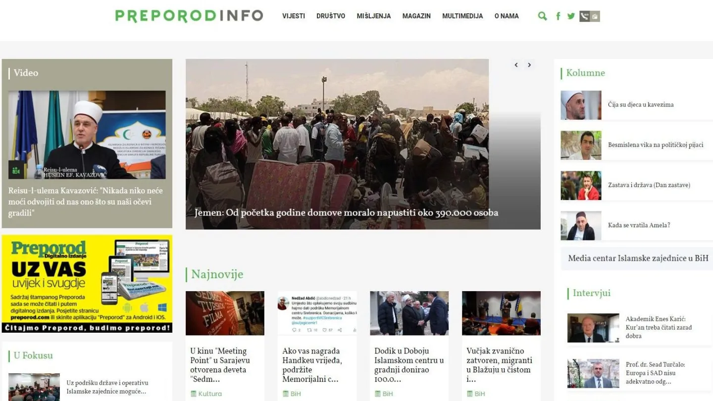New web portal "Preporod Info"
