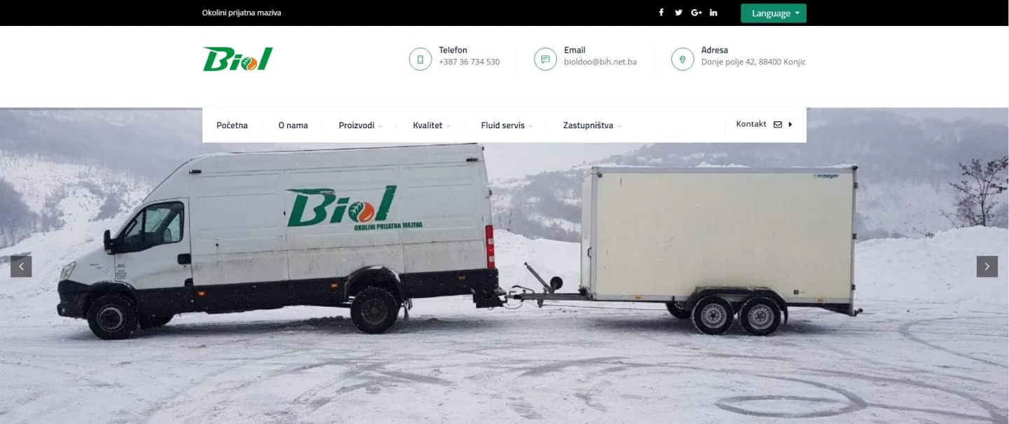 Website for "Biol d.o.o."