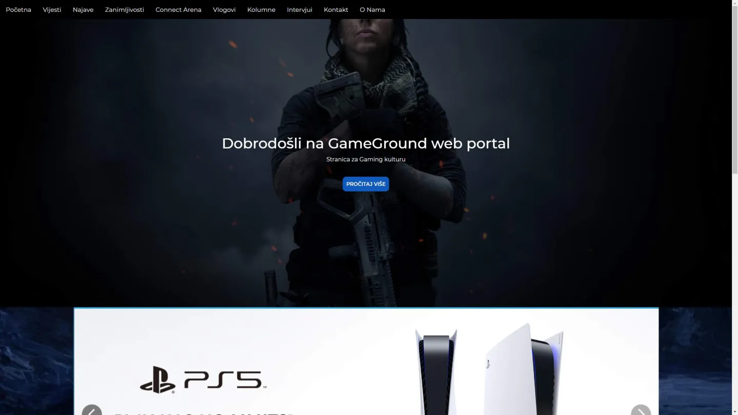 Gameground.ba - CMS implementation