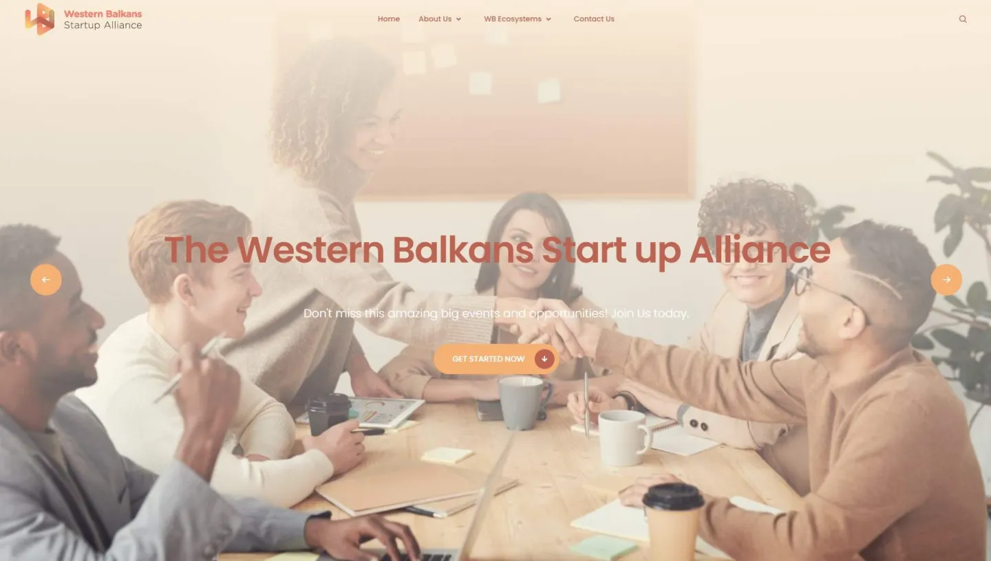 Website for "The Western Balkans Start-up Alliance"
