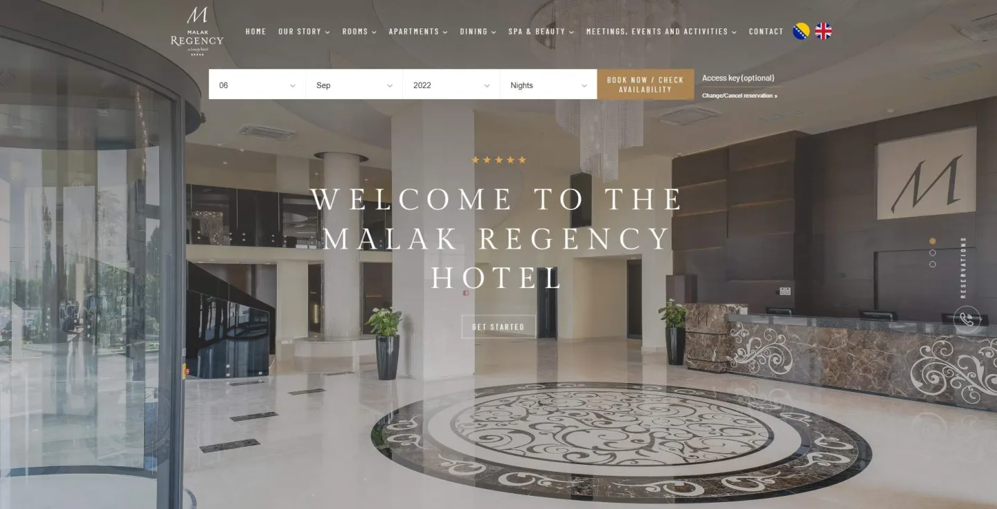 Web stranica za "Malak Regency Hotel"