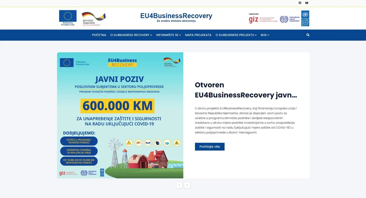 Nova web stranica za EU4Business Recovery