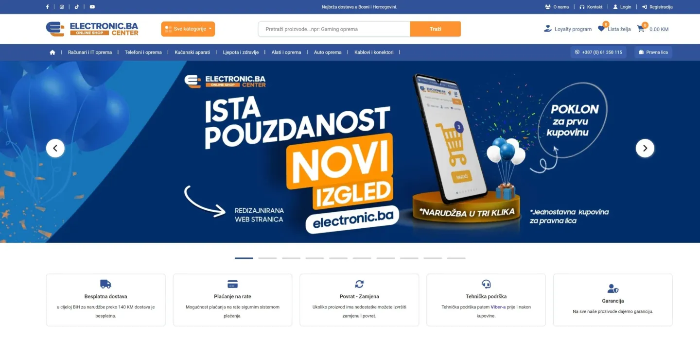 Web shop za "Electronic Center"