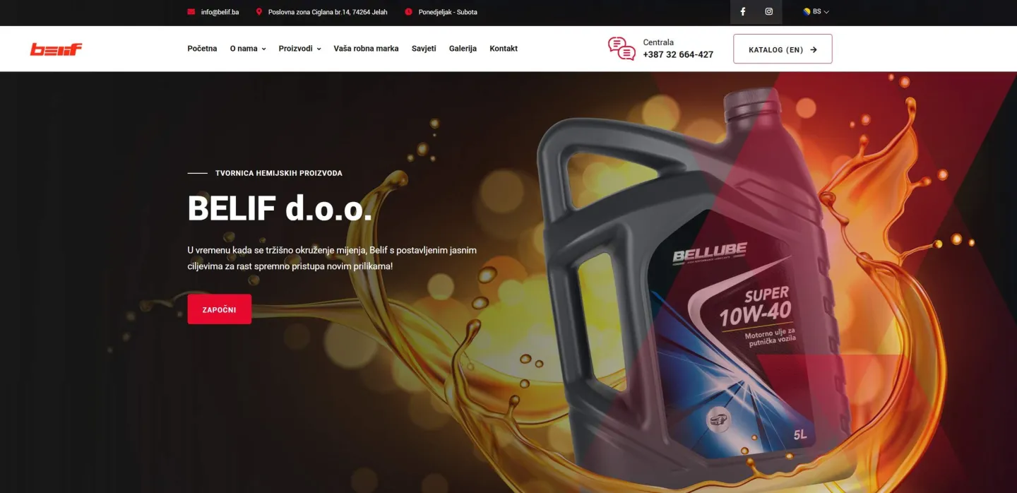 Nova web stranica za Belif d.o.o.