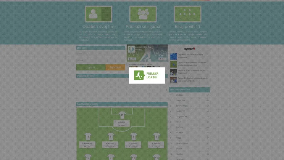 Premijerliga.ba browser game